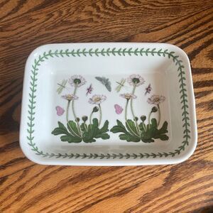 PORTMEIRION BOTANIC GARDEN DAISY LASAGNA DISH GREEN LAUREL BAND